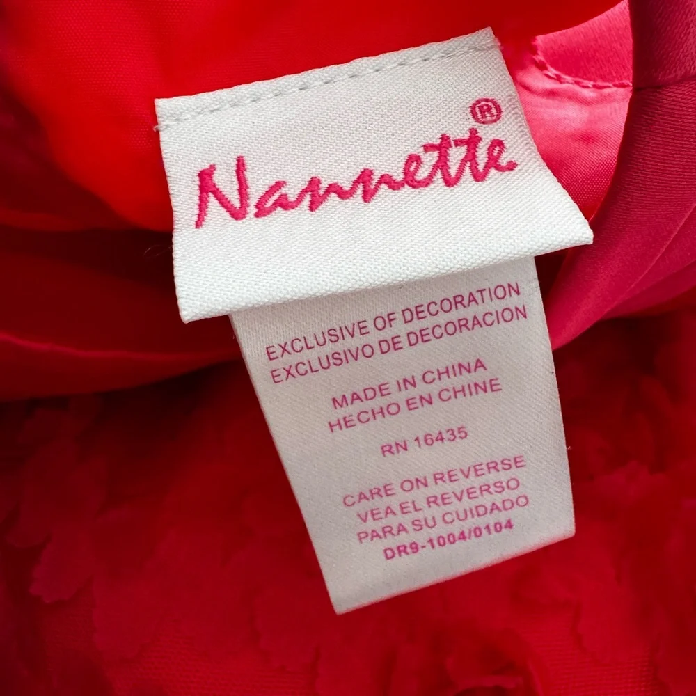Nannette Floral Tiered Infant Dress 12M Fuchsia Rosettes Bow Pageant Dress